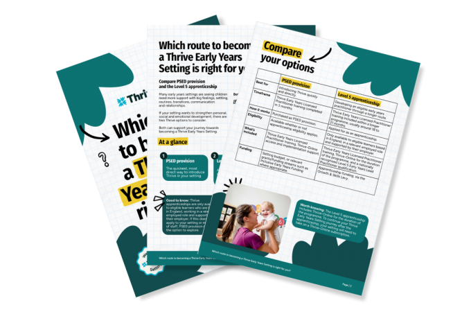 Package or apprenticeship? Choosing the right route to becoming a Thrive Early Years Setting